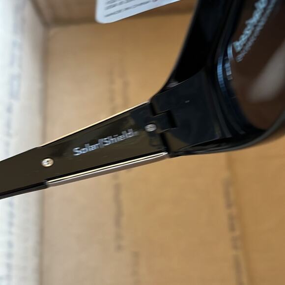 Solar Shield Fits Over Polarized Rectangular Sunglasses Black M - Picture 8 of 11